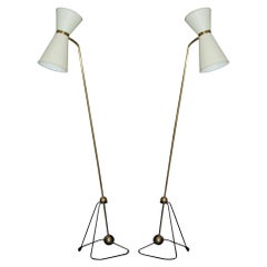 Pierre Guariche - Paire de lampadaires rares « Modèle de », 1970