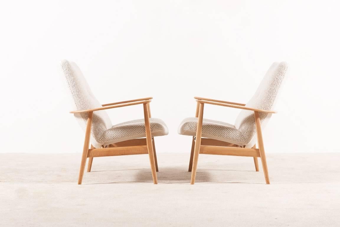 French Pierre Guariche, Rare Pair of SK660 Armchairs, 1950s