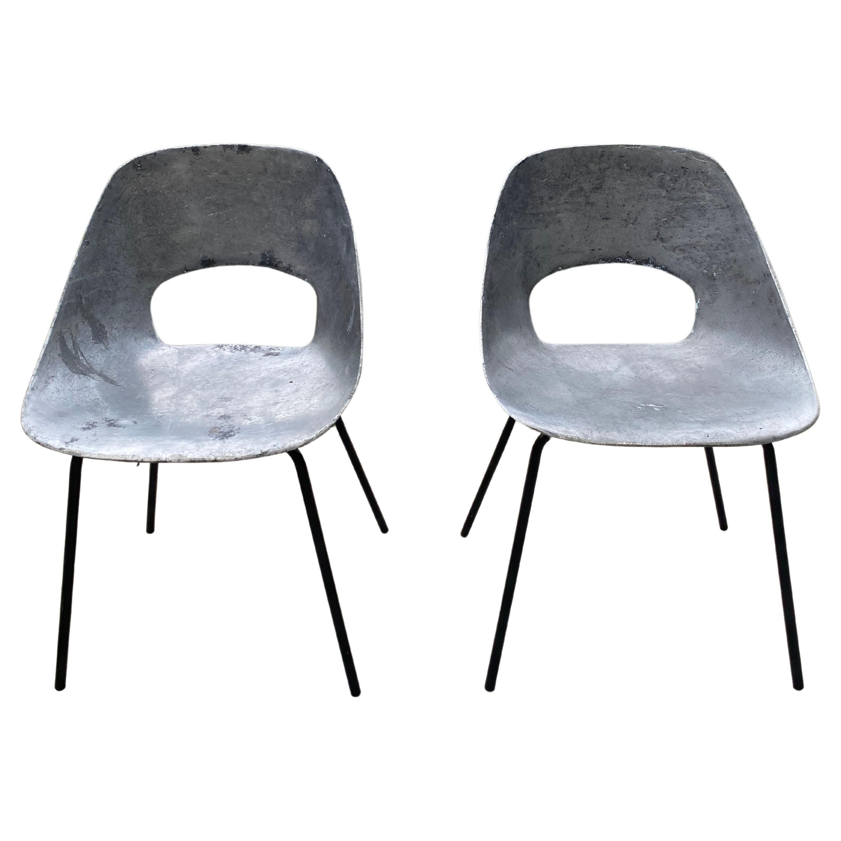 Pierre guariche  Rare pair of tulip chairs For Sale
