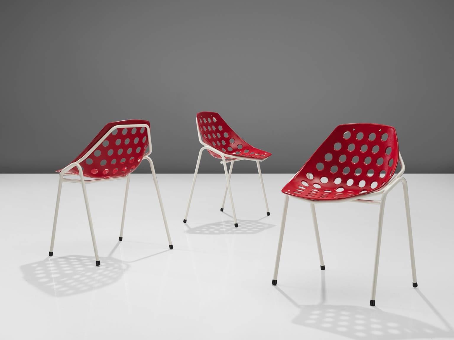 Mid-20th Century Pierre Guariche Set of 'Coquillage' Chairs for Meurop, 1960s