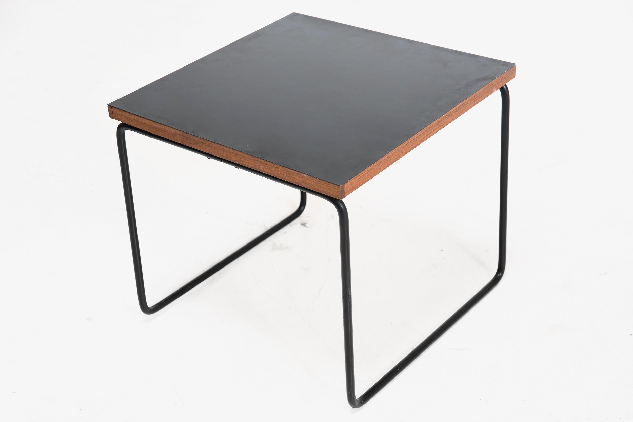 Pierre Guariche (1926–1995)

Side table
Manufactured by Steiner
France, 1950s
Metal, formica

Measurements
39 cm x 39 cm x 36h cm
15.36 in x 15.36 in x 14.18 in

Provenance
Private collection, France

Biography
The architect Pierre Guariche was one