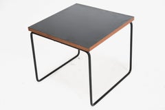Pierre Guariche Metal and wood Square French Mid-Century Side Table