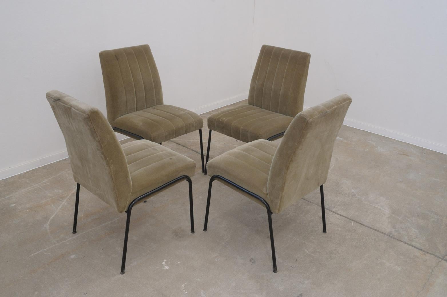 20th Century Pierre Guariche style dining chairs, 1960´s, Central Europe, set of 4 For Sale