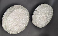 Pierre Guariche Style Holophane Flush Mount France 1960 Mid-Century Modern, Pair