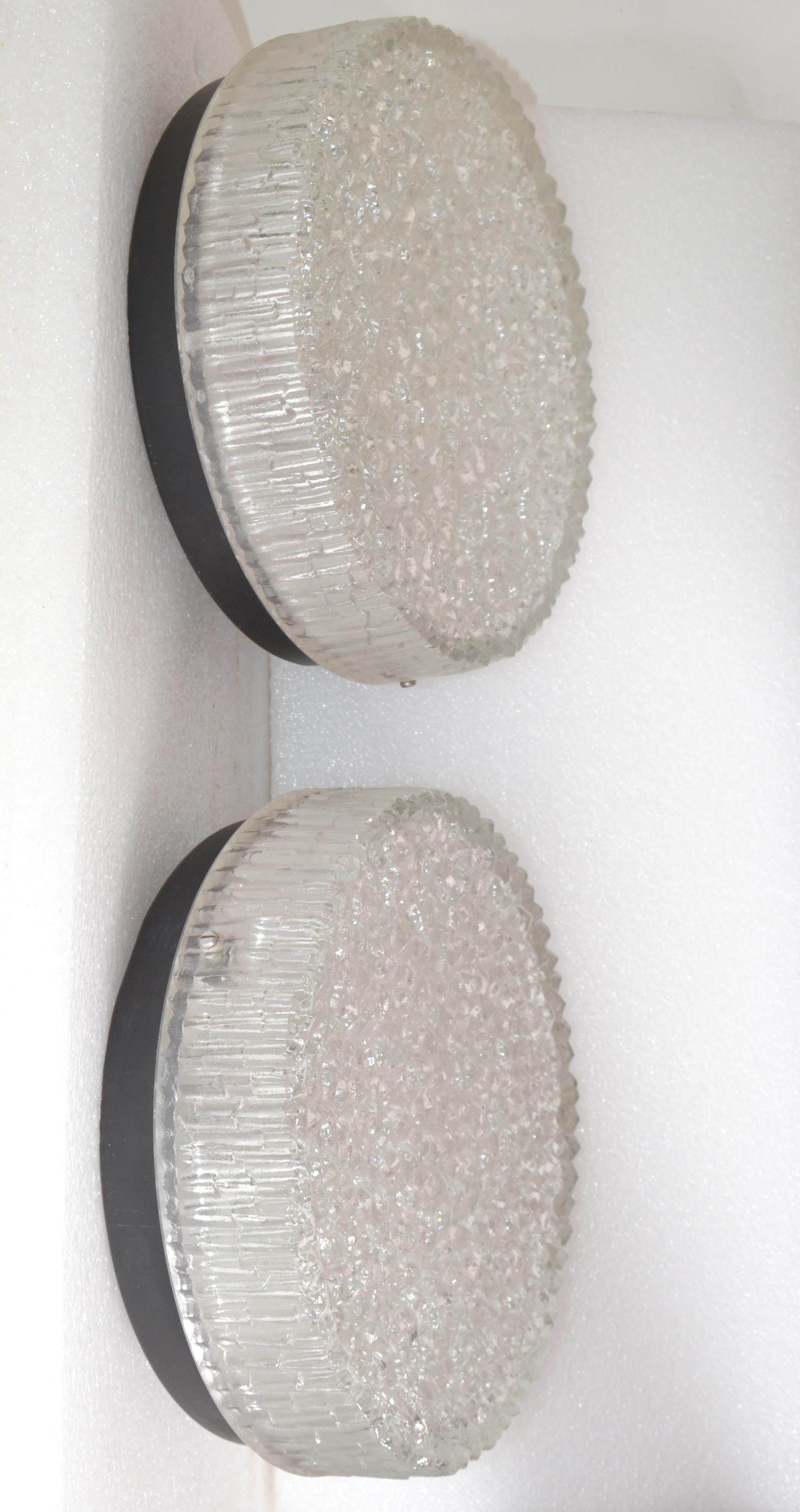 Pierre Guariche Style Holophane Flush Mount France 1960 Mid-Century Modern, Pair For Sale 1