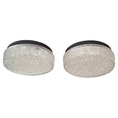 Pierre Guariche Style Holophane Flush Mount France 1960 Mid-Century Modern, Pair