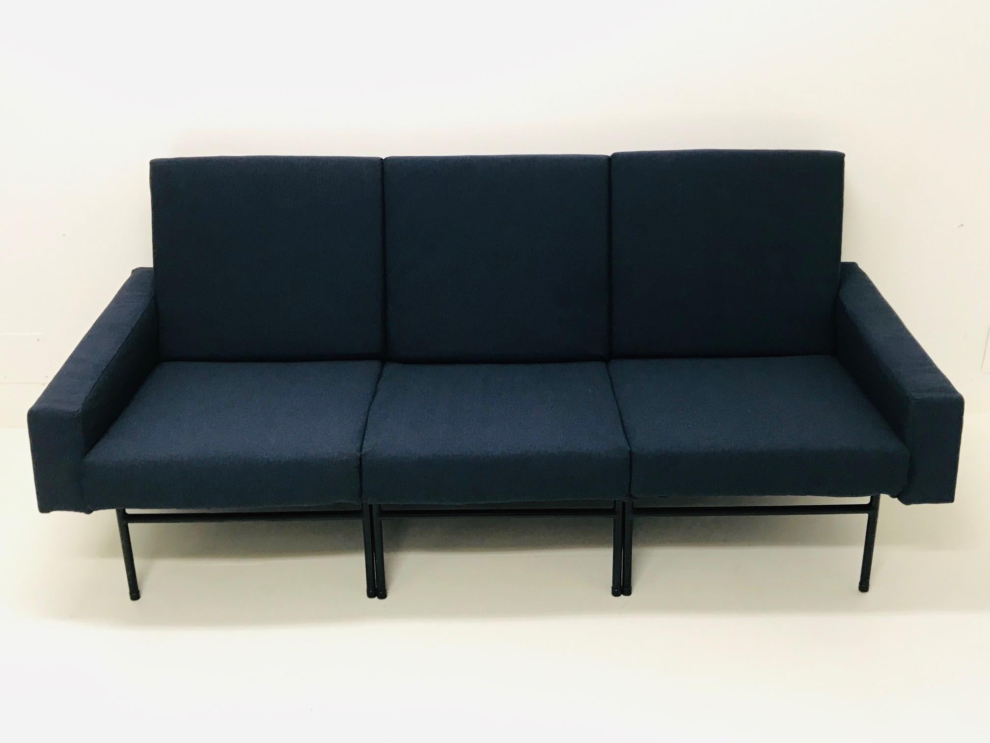 Mid-Century Modern Pierre Guariche Three-Seat Sofa, Model G10 for Airborne, French Design