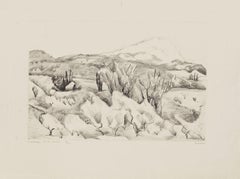 Vintage Les Montagnes Saint-Victoire - Etching by P. Guastalla - Mid-20th Century