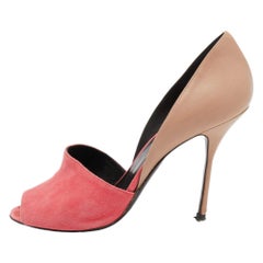 Pierre Hardy Beige/Pink Leather and Suede Pumps Size 37