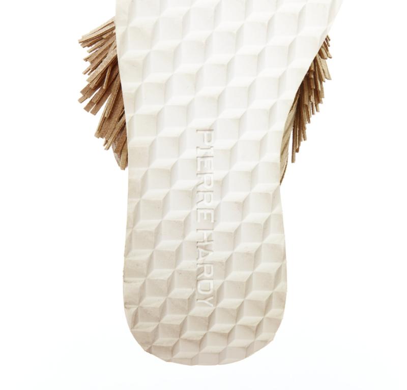 PIERRE HARDY beige suede leather fringe detail loafer sneakers EU43 For Sale 5