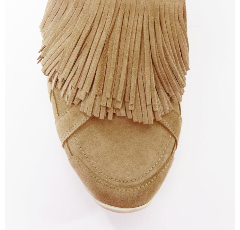PIERRE HARDY beige suede leather fringe detail loafer sneakers EU43 For Sale 1