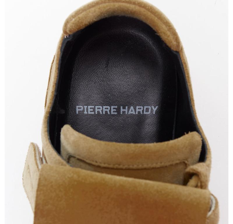 PIERRE HARDY beige suede leather fringe detail loafer sneakers EU43 For Sale 4
