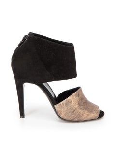 Pierre Hardy Black Suede Leather Panelled Heel Sandals Size IT 36