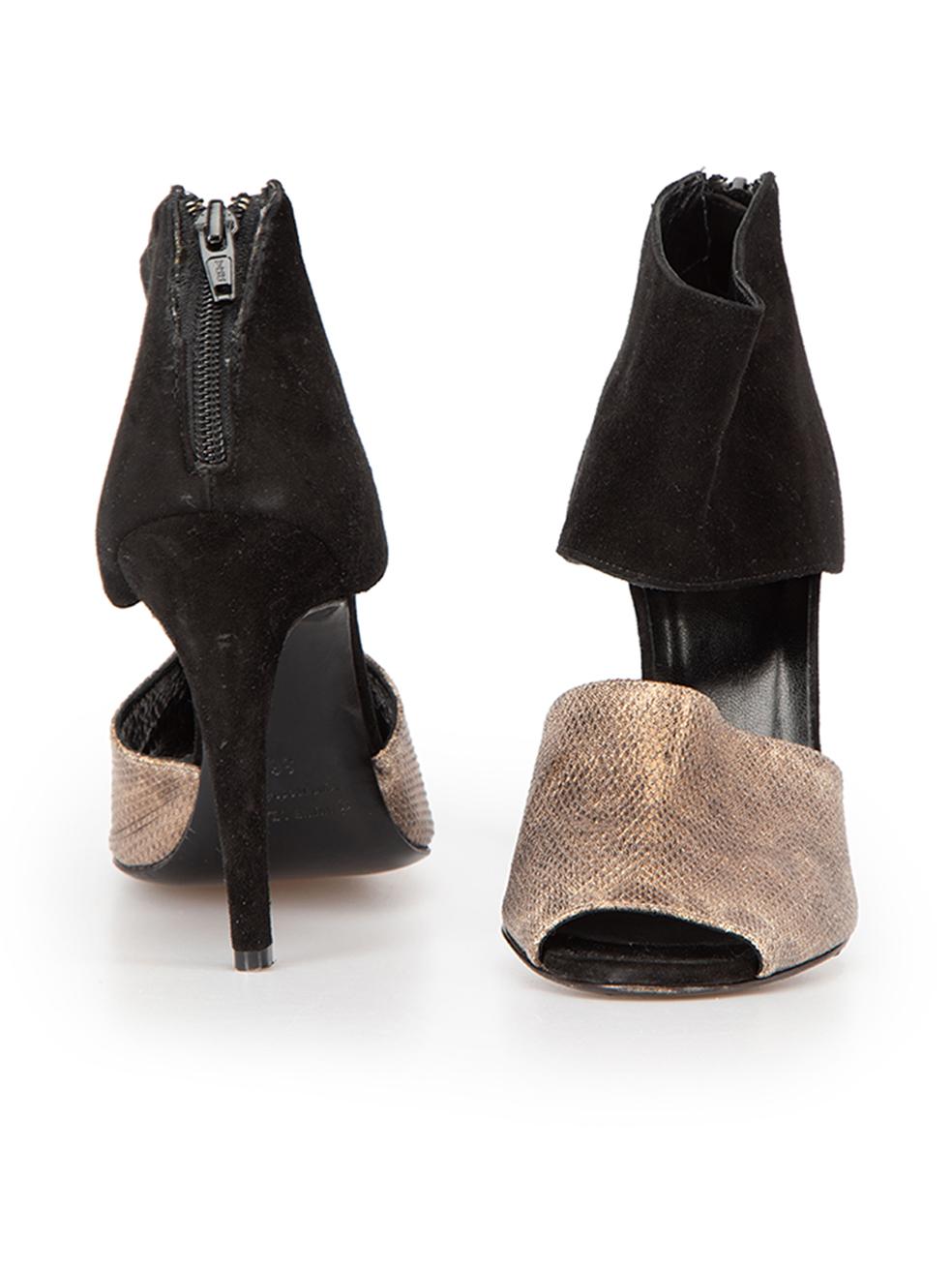 Pierre Hardy Black Suede Leather Panelled Heel Sandals Size IT 36 In Excellent Condition For Sale In London, GB