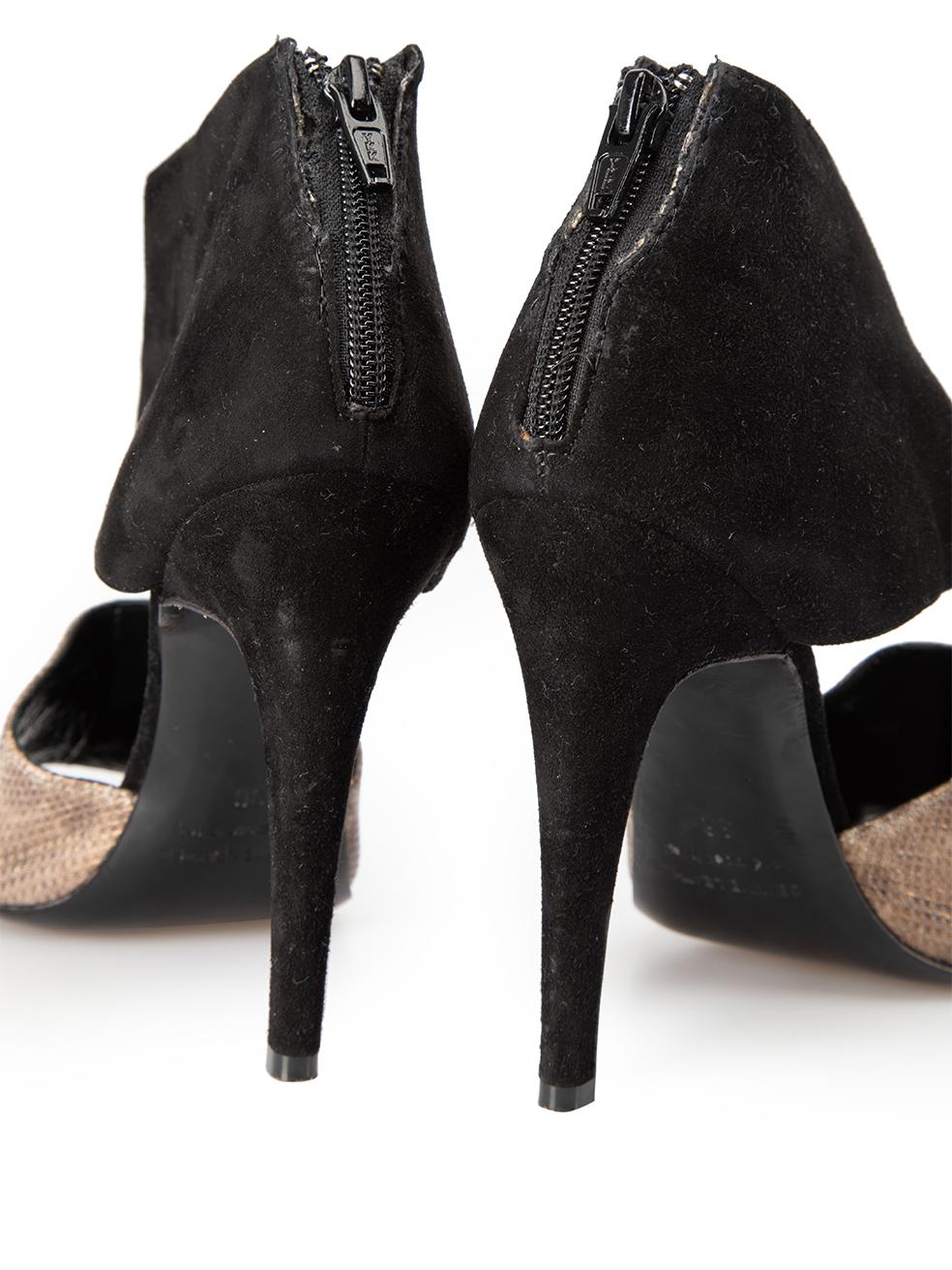 Women's Pierre Hardy Black Suede Leather Panelled Heel Sandals Size IT 36 For Sale