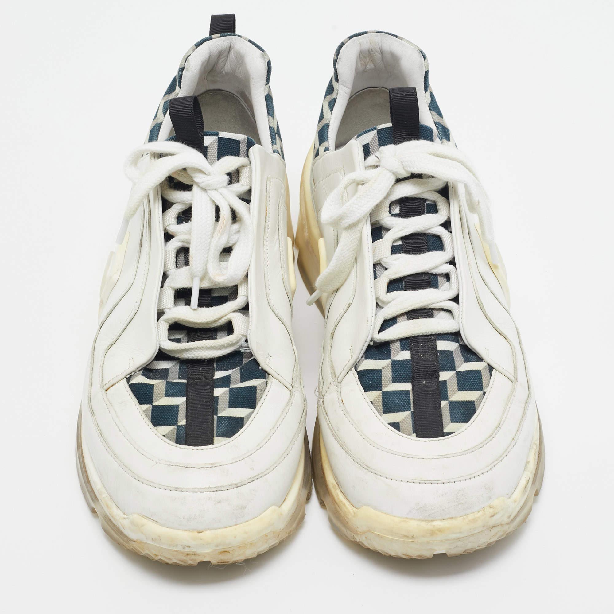 Pierre Hardy Vibe blanco/negro de piel y lona  Zapatillas talla 43 Gris en venta