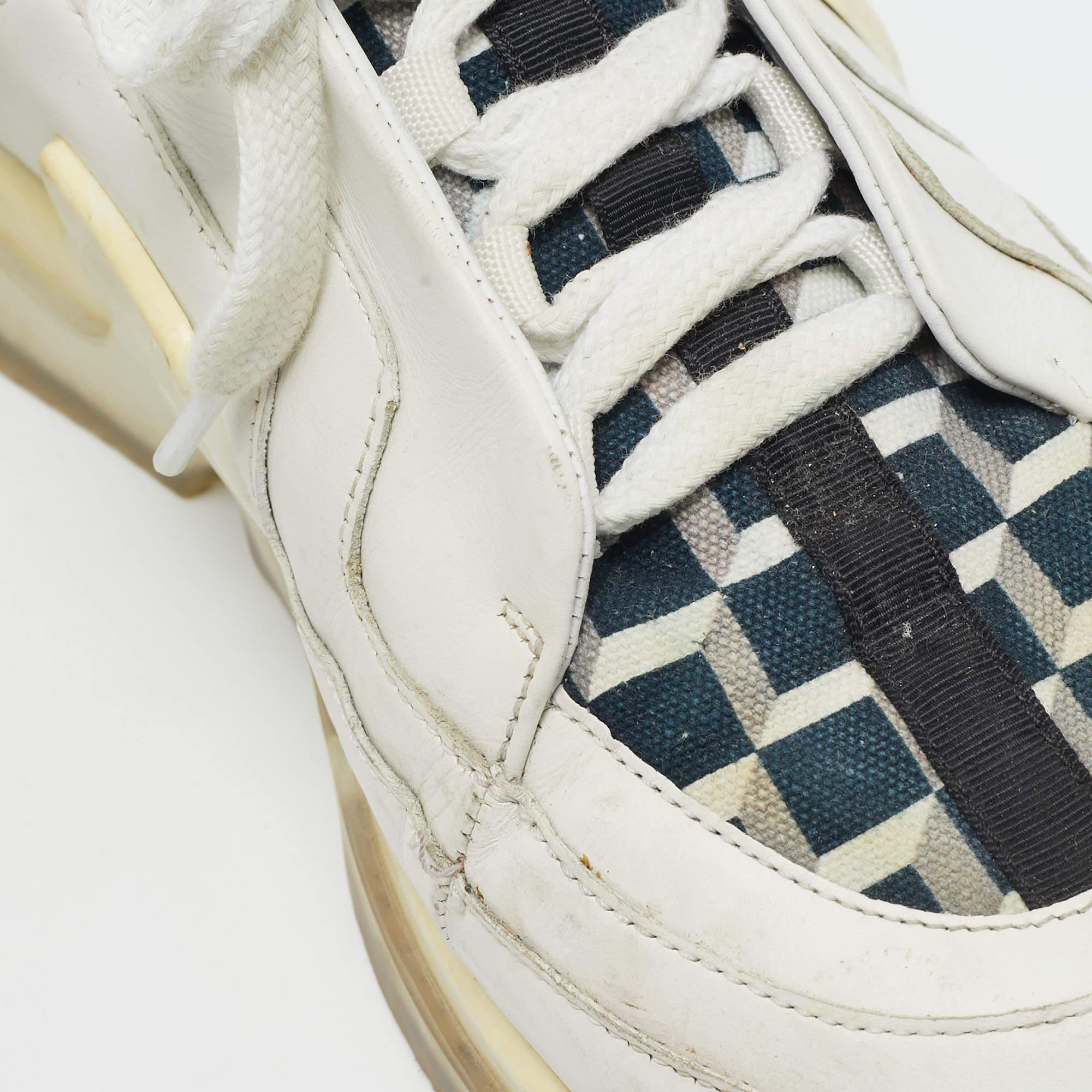 Pierre Hardy Vibe blanco/negro de piel y lona  Zapatillas talla 43 en venta 3