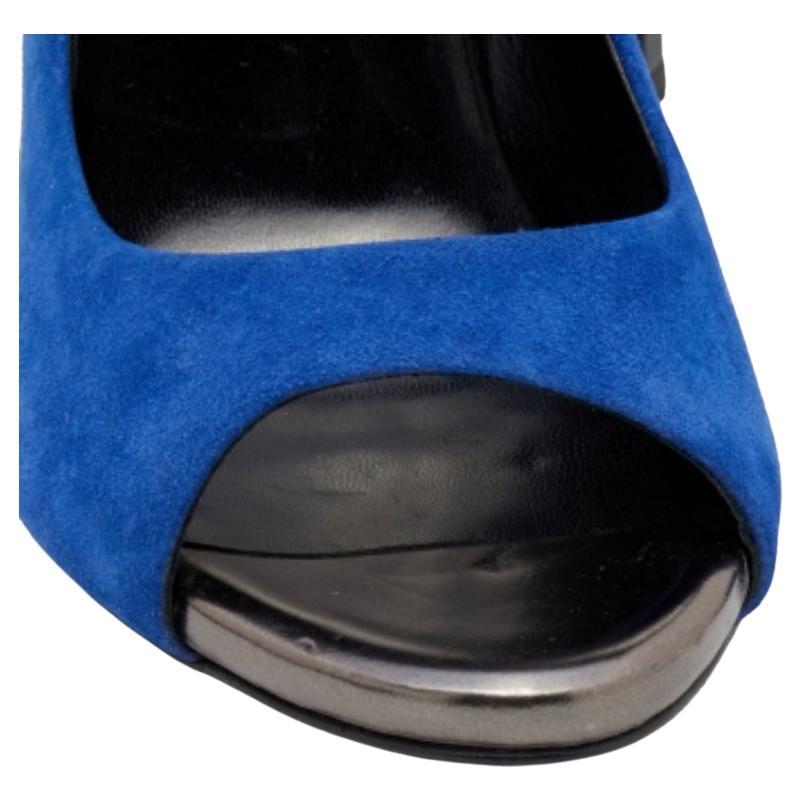 Donna Pierre Hardy, décolleté in pelle scamosciata blu con punta aperta, taglia 39 in vendita