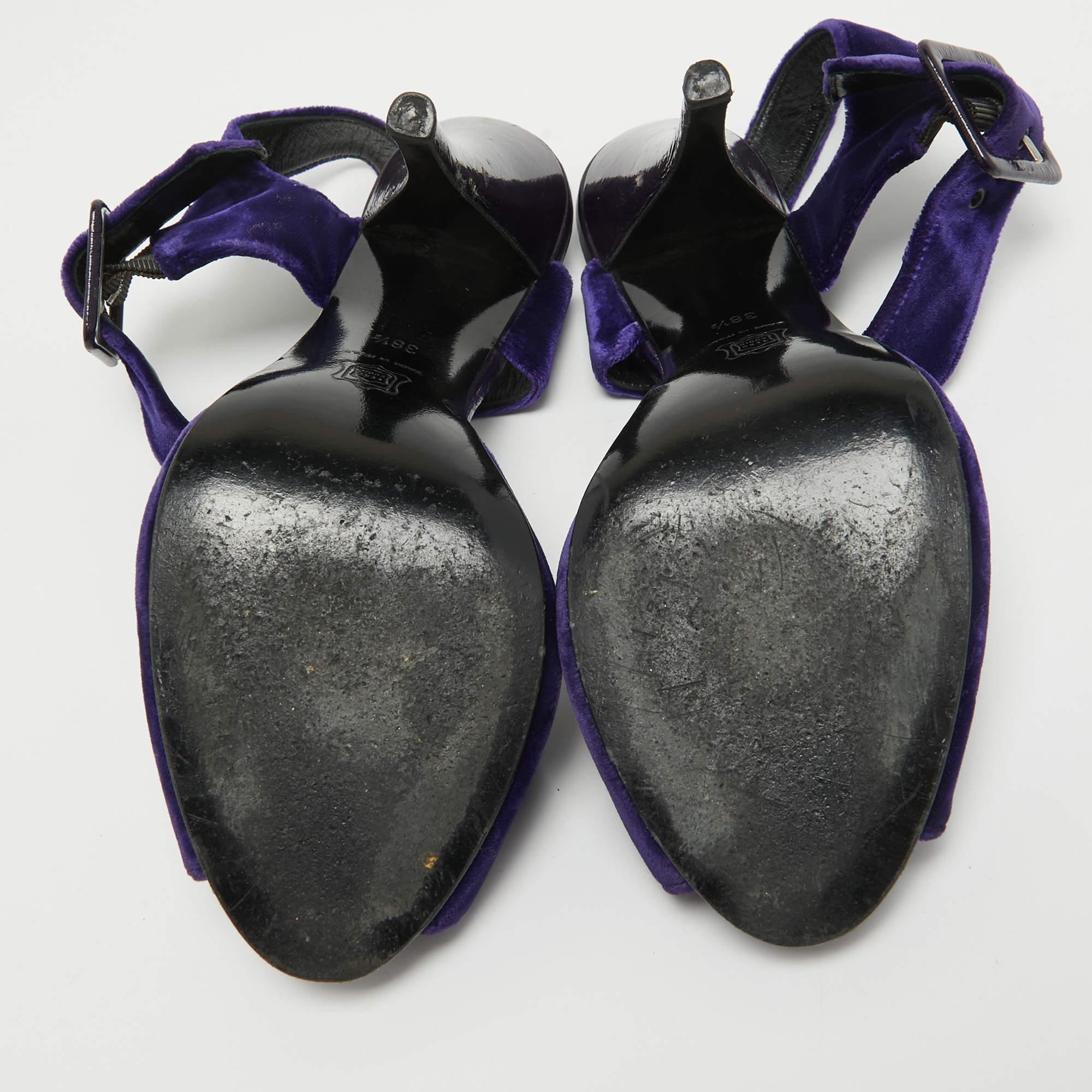 Pierre Hardy Sandali con cinturino alla caviglia in velluto blu misura 38,5 in vendita 2