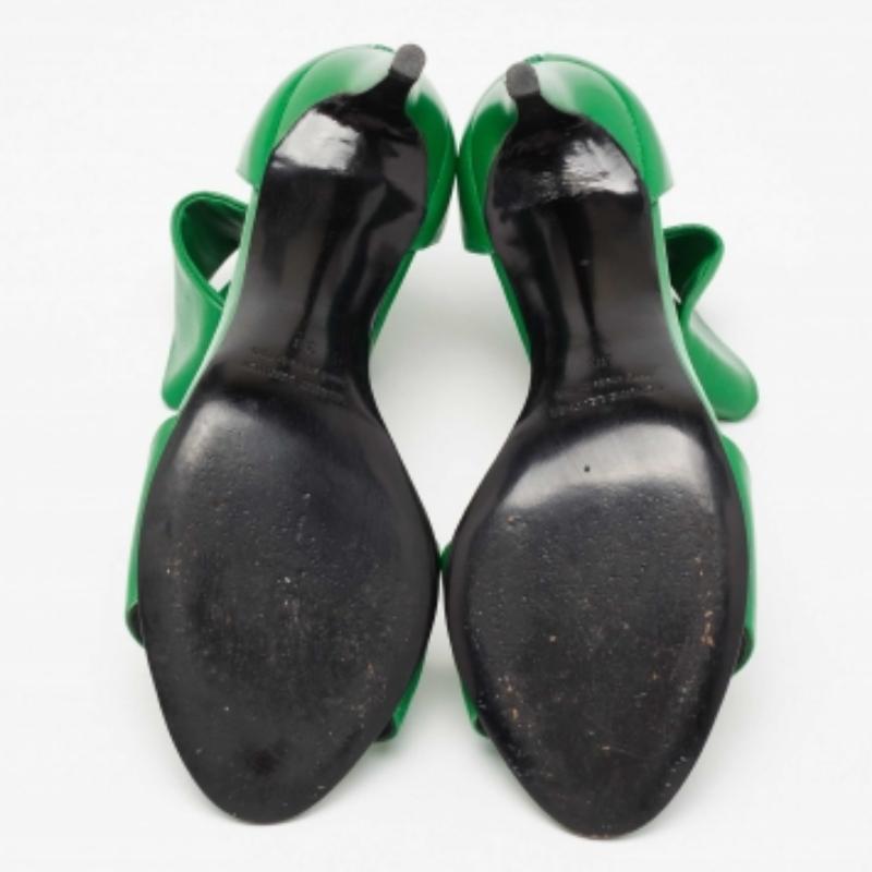 Pierre Hardy - Sandales à bride à la cheville en cuir vert, taille 38 en vente 1