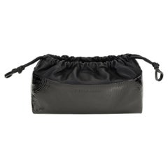 Pierre Hardy Leather Drawstring Clutch — Black