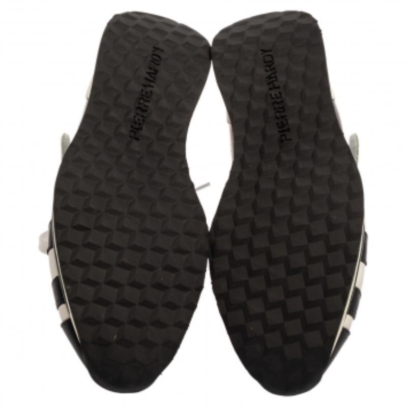 Pierre Hardy Monochrome Leather And Printed Python Low Top Sneakers Size 39 For Sale 2