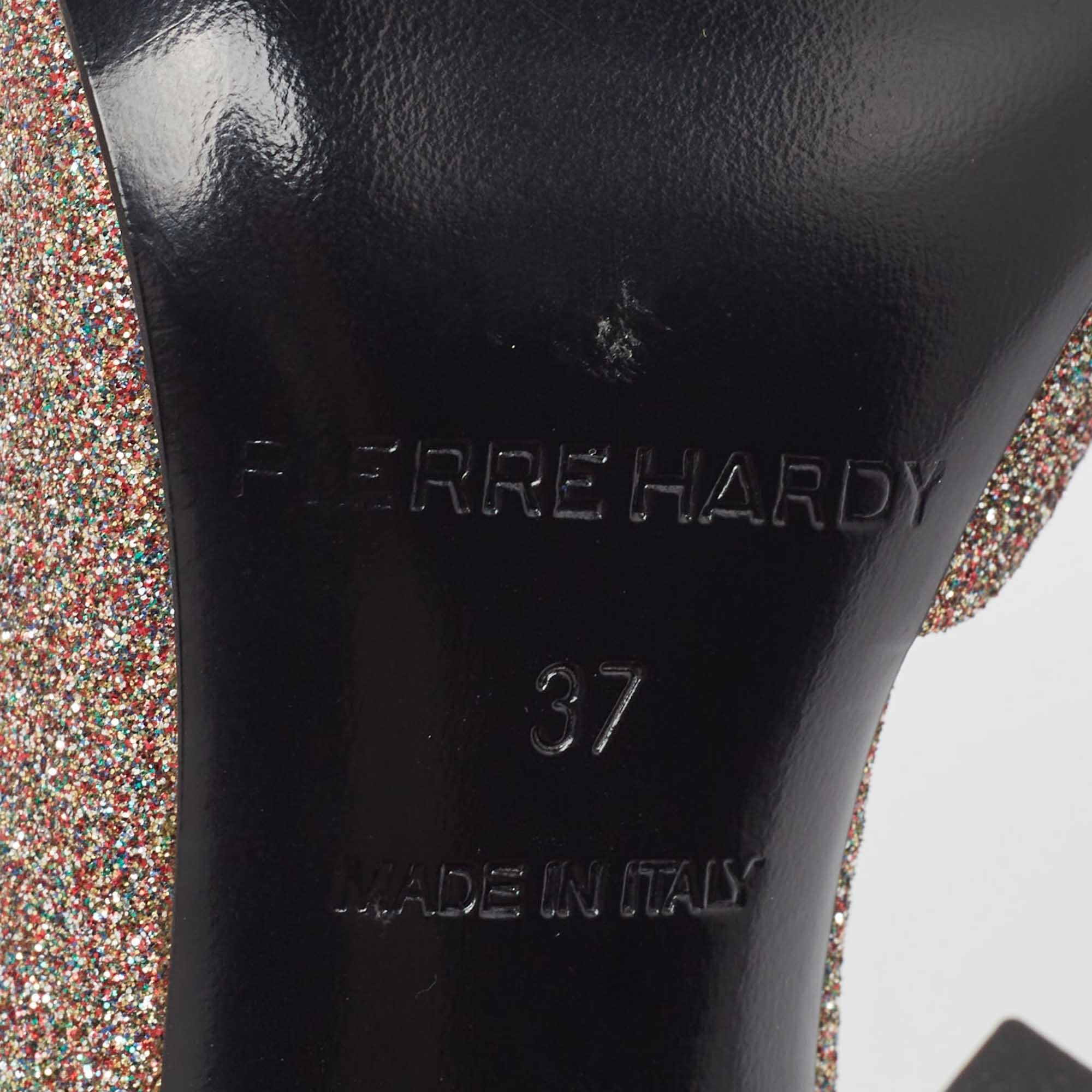 Pierre Hardy Multicolor Glitter Fabric D'orsay Pumps Size 37 For Sale 4