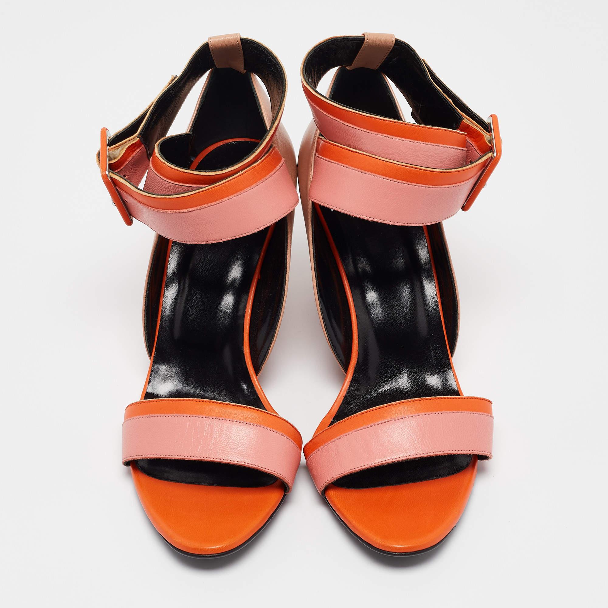 Pink PIERRE HARDY Multicolor Leather Wedge Sandals Size 40 For Sale
