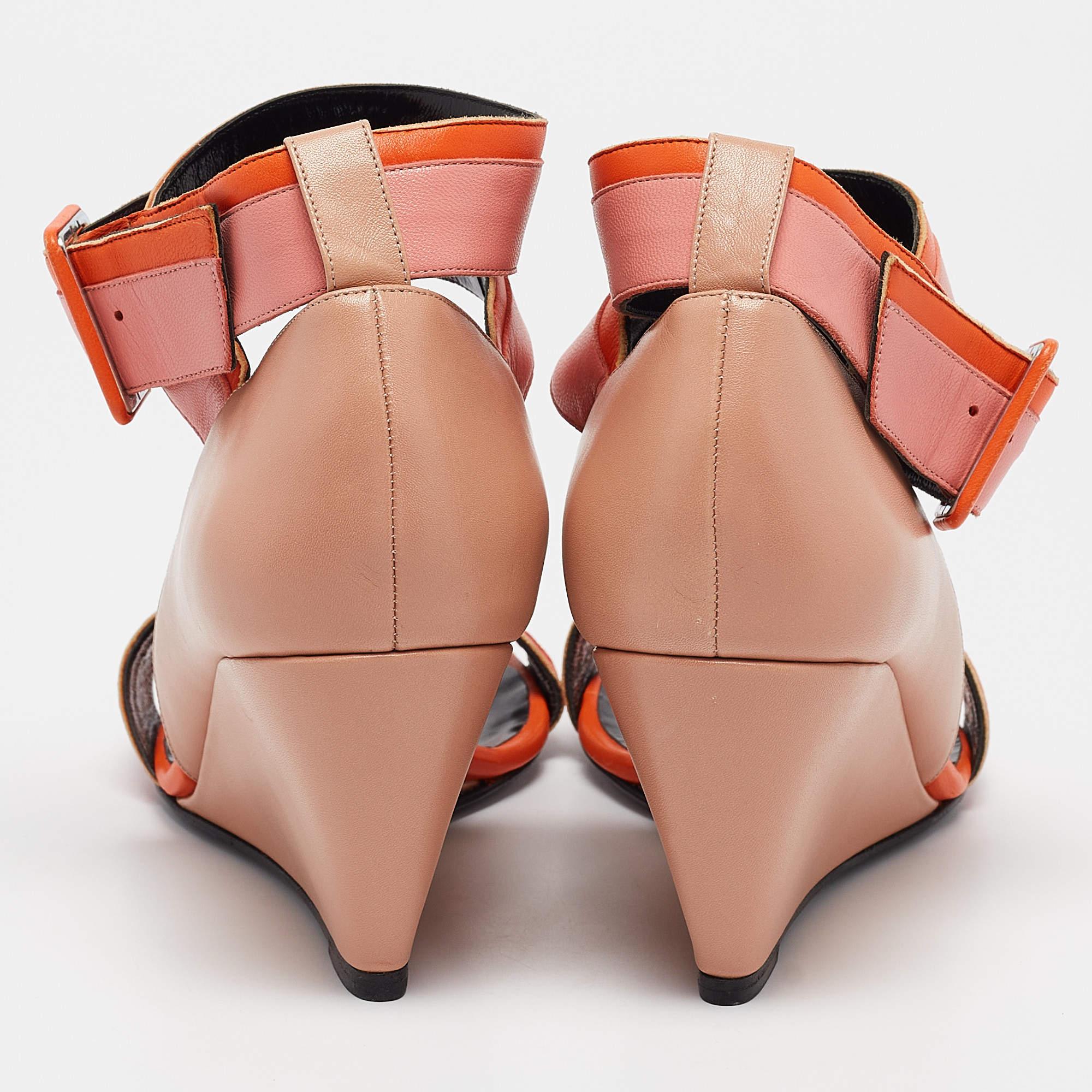Women's PIERRE HARDY Multicolor Leather Wedge Sandals Size 40 For Sale