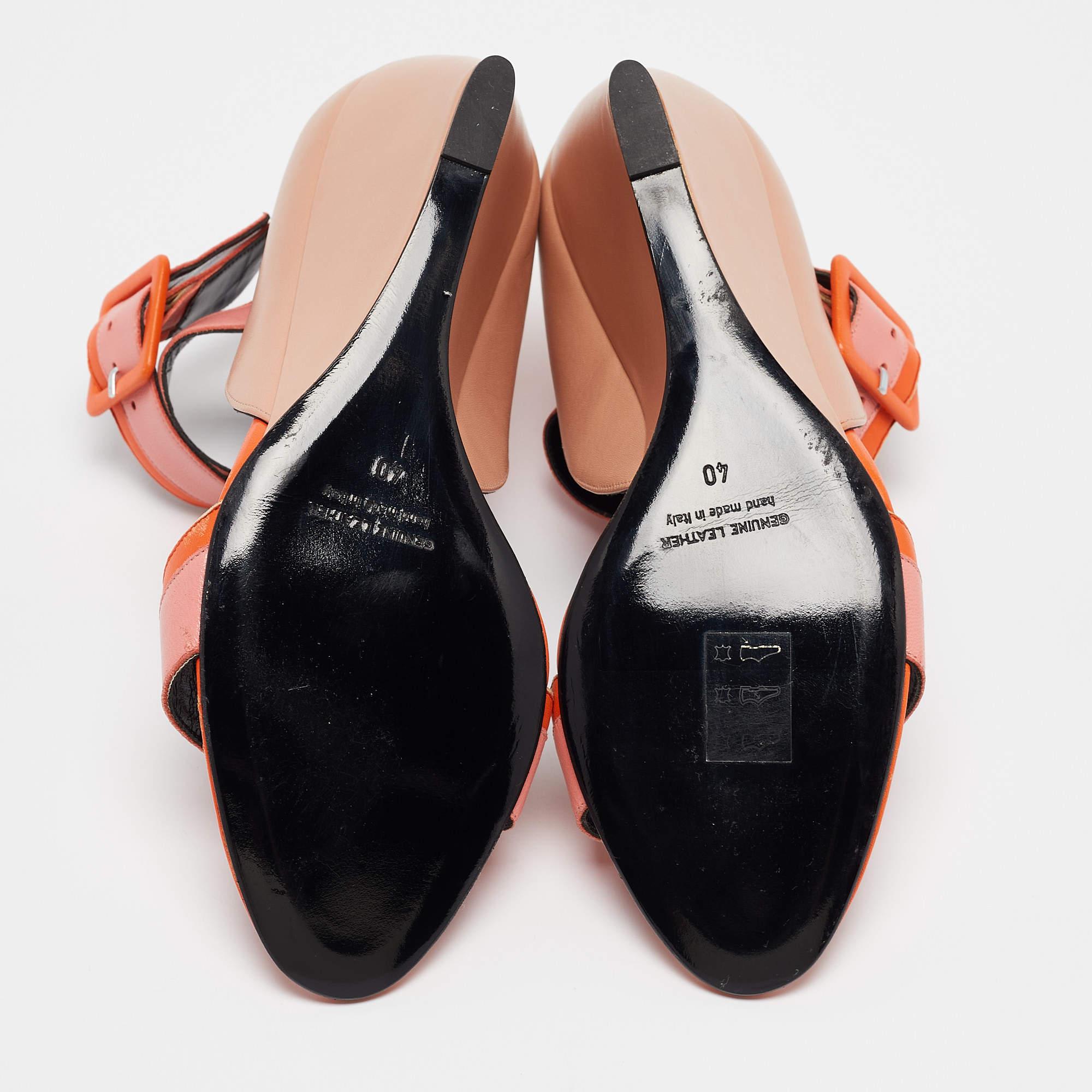 PIERRE HARDY Multicolor Leather Wedge Sandals Size 40 For Sale 1