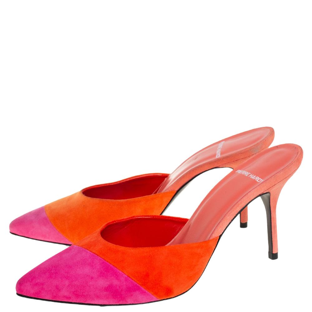 pink and orange mules