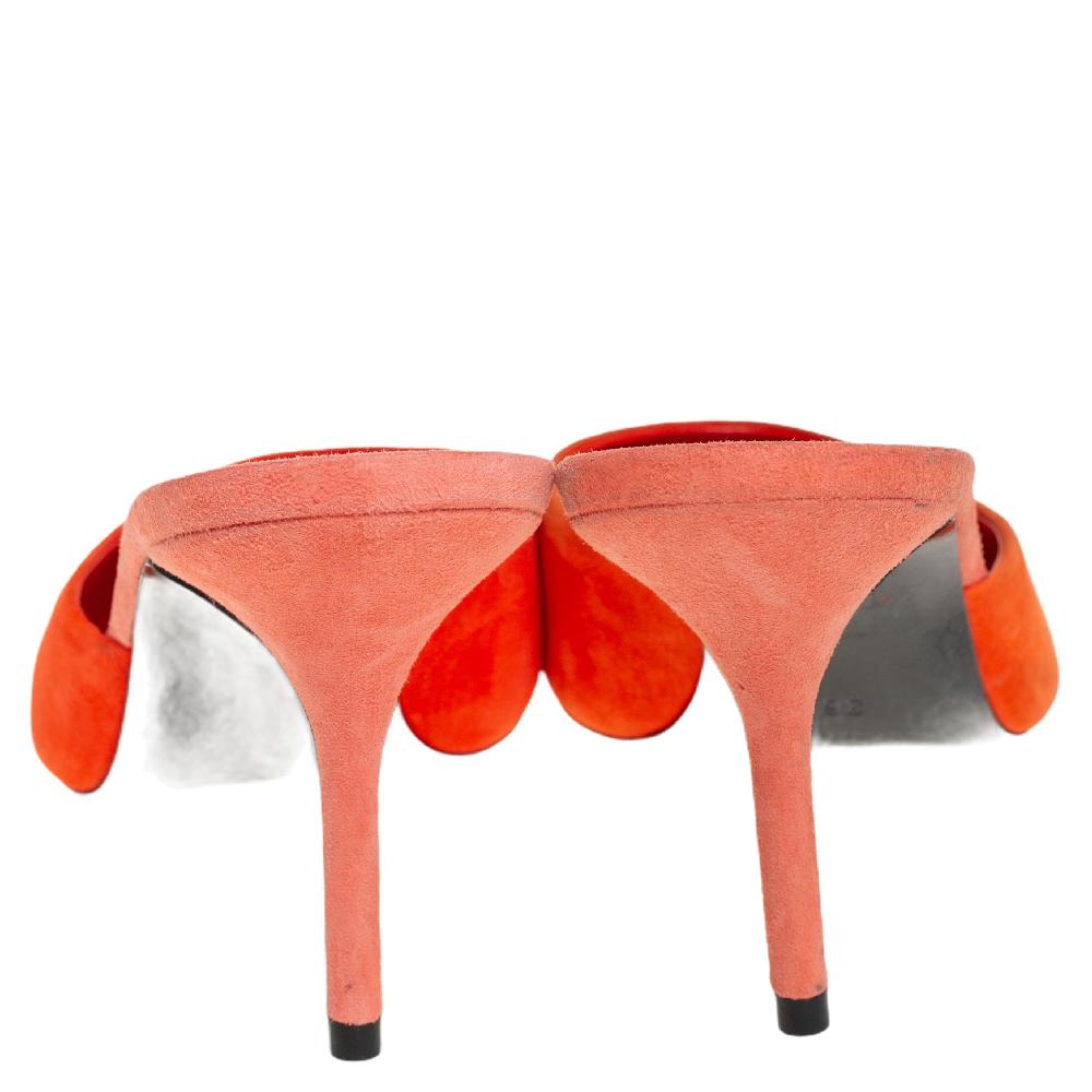 Red Pierre Hardy Pink/Orange Suede Kelly Mules Size 36