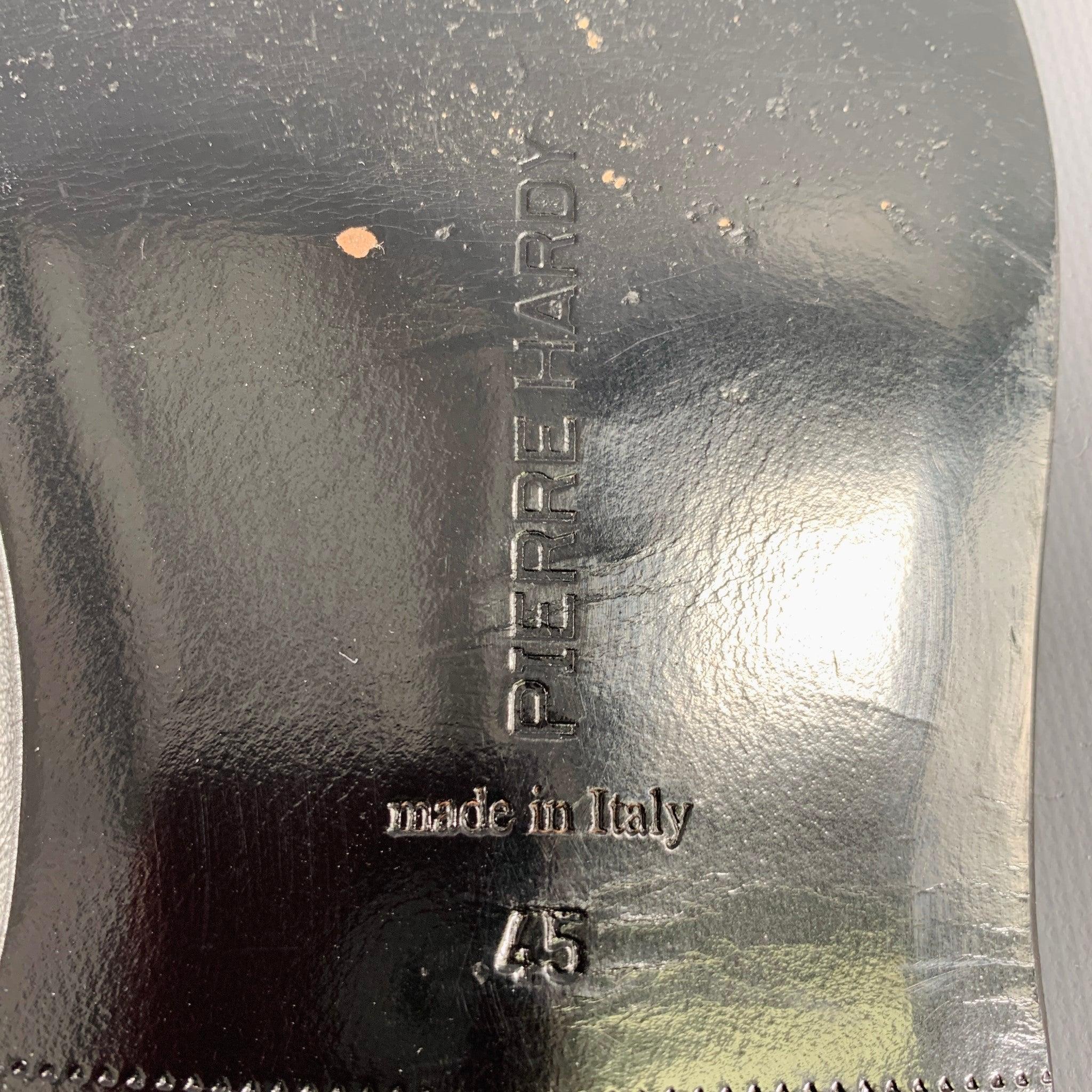 PIERRE HARDY Size 12 Black Leather Slip On Loafers For Sale 4