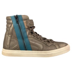 PIERRE HARDY Größe 12 Grau Blau Zweifarbiges High Top Turnschuhe