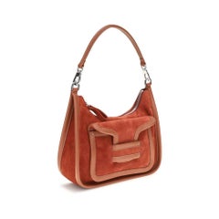 Pierre Hardy Schultertasche aus Wildleder und Kalbsleder – Braun