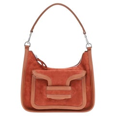 Pierre Hardy Schultertasche aus Wildleder und Kalbsleder – Braun