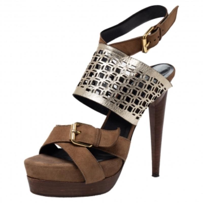 Diese robusten und langlebigen Sandalen aus Wildleder und Leder verleihen Ihrem Look eine raffinierte Ausstrahlung. Die Slingback-Sandalen von Pierre Hardy haben eine offene Zehenpartie, Schnallenriemen und einen 13 cm hohen Absatz, der von einem