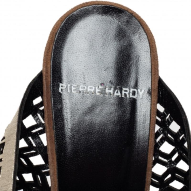Pierre Hardy Suede Metallic Cut Out Leder Plateau Slingback Sandalen Größe 39 im Angebot 1