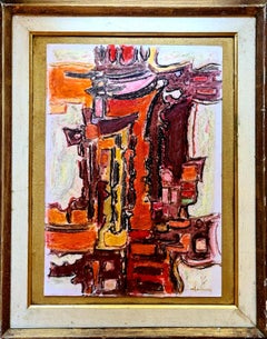 Mid Century Abstract Expressionist Composition, Symphony in Orange.
