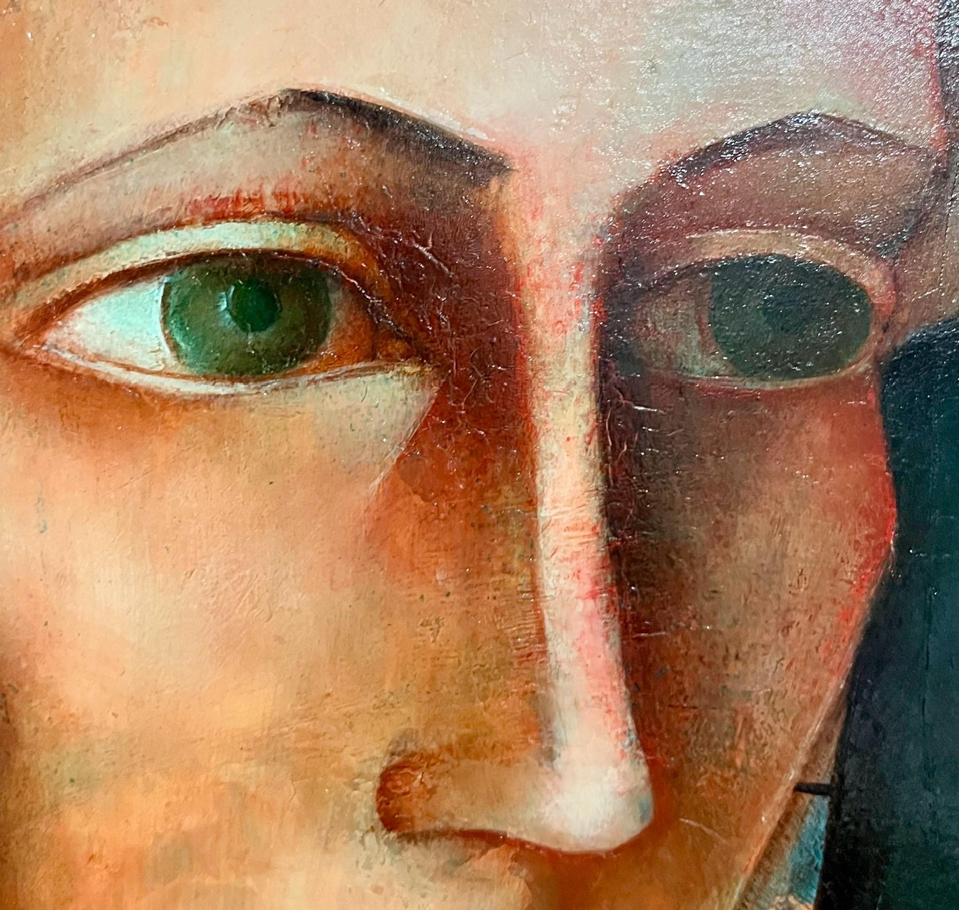 Großes surrealistisches französisches expressionistisches Ölgemälde Moody Boys, Pierre Henry, Ölgemälde im Angebot 2
