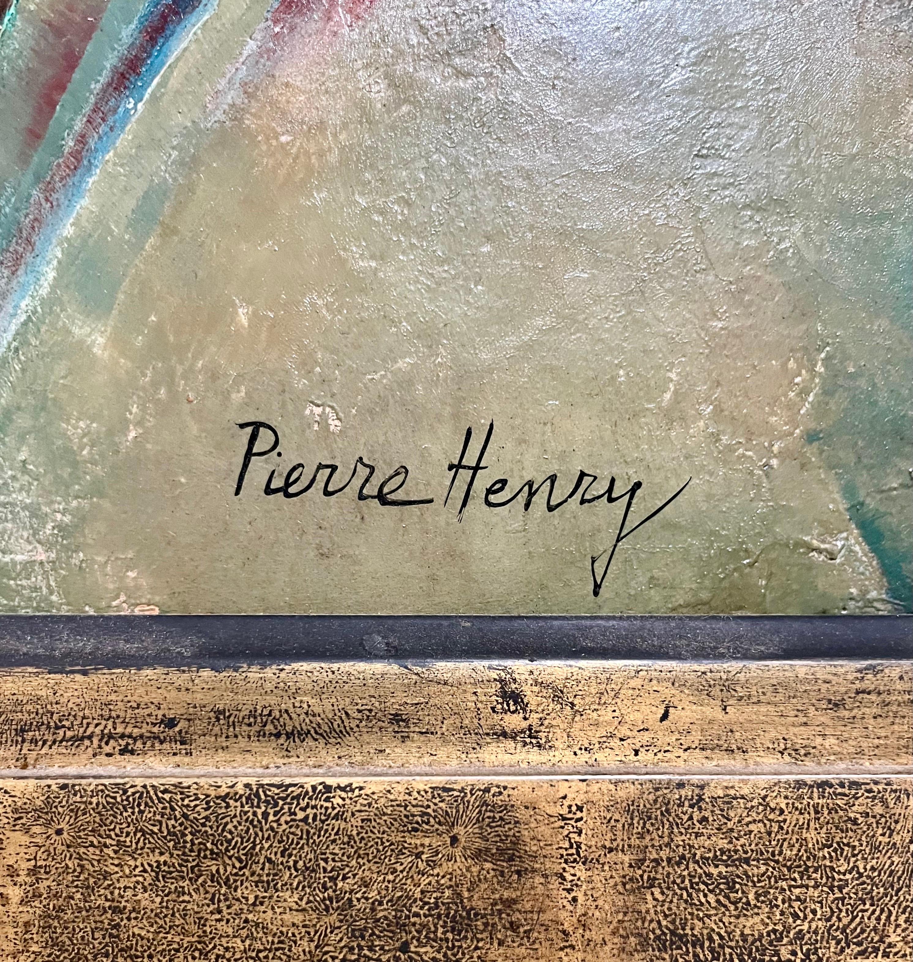 Großes surrealistisches französisches expressionistisches Ölgemälde Moody Boys, Pierre Henry, Ölgemälde im Angebot 3