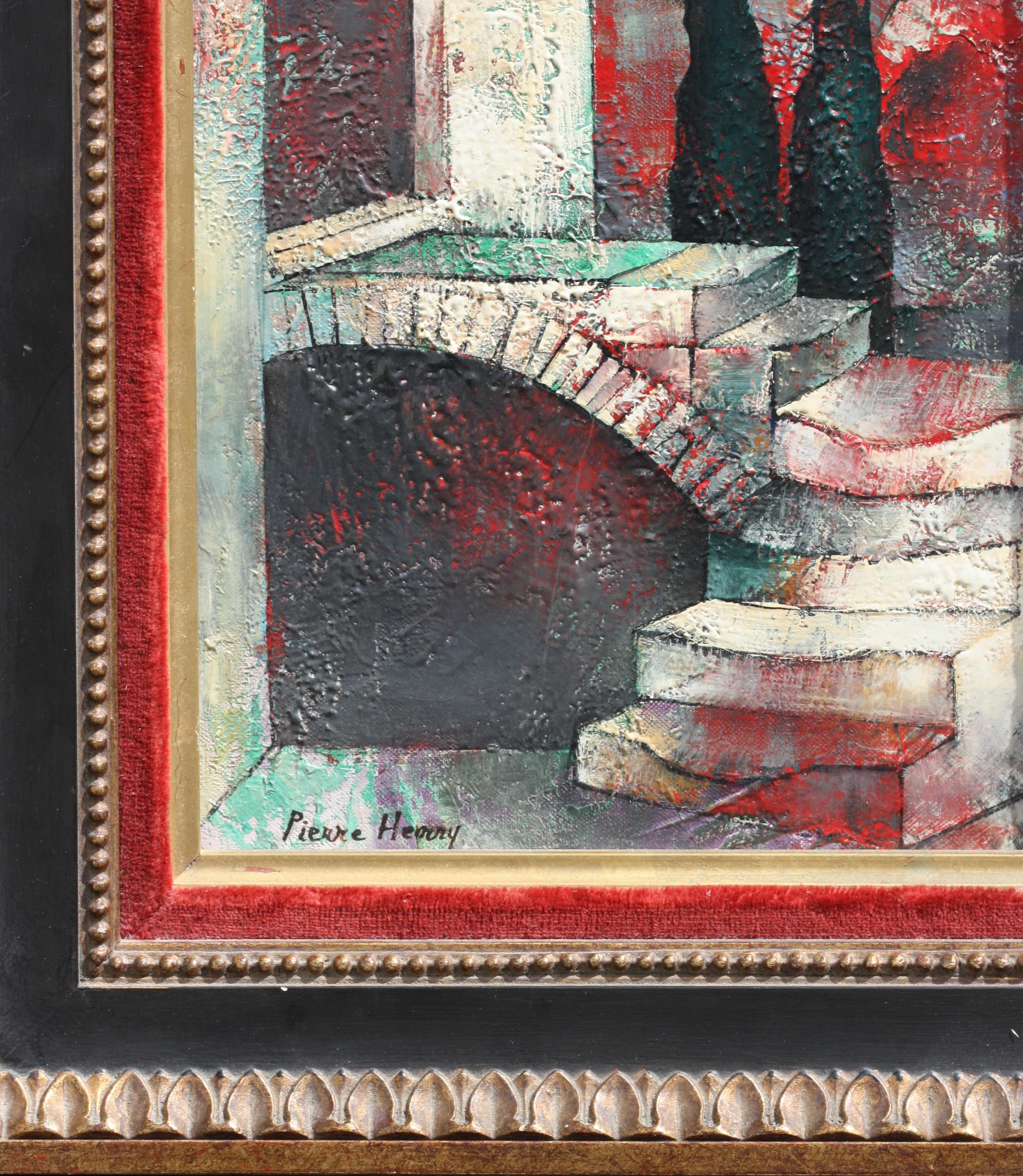 Peinture, huile sur toile PIERRE-HENRY (1924-2015) Bon état - En vente à West Palm Beach, FL