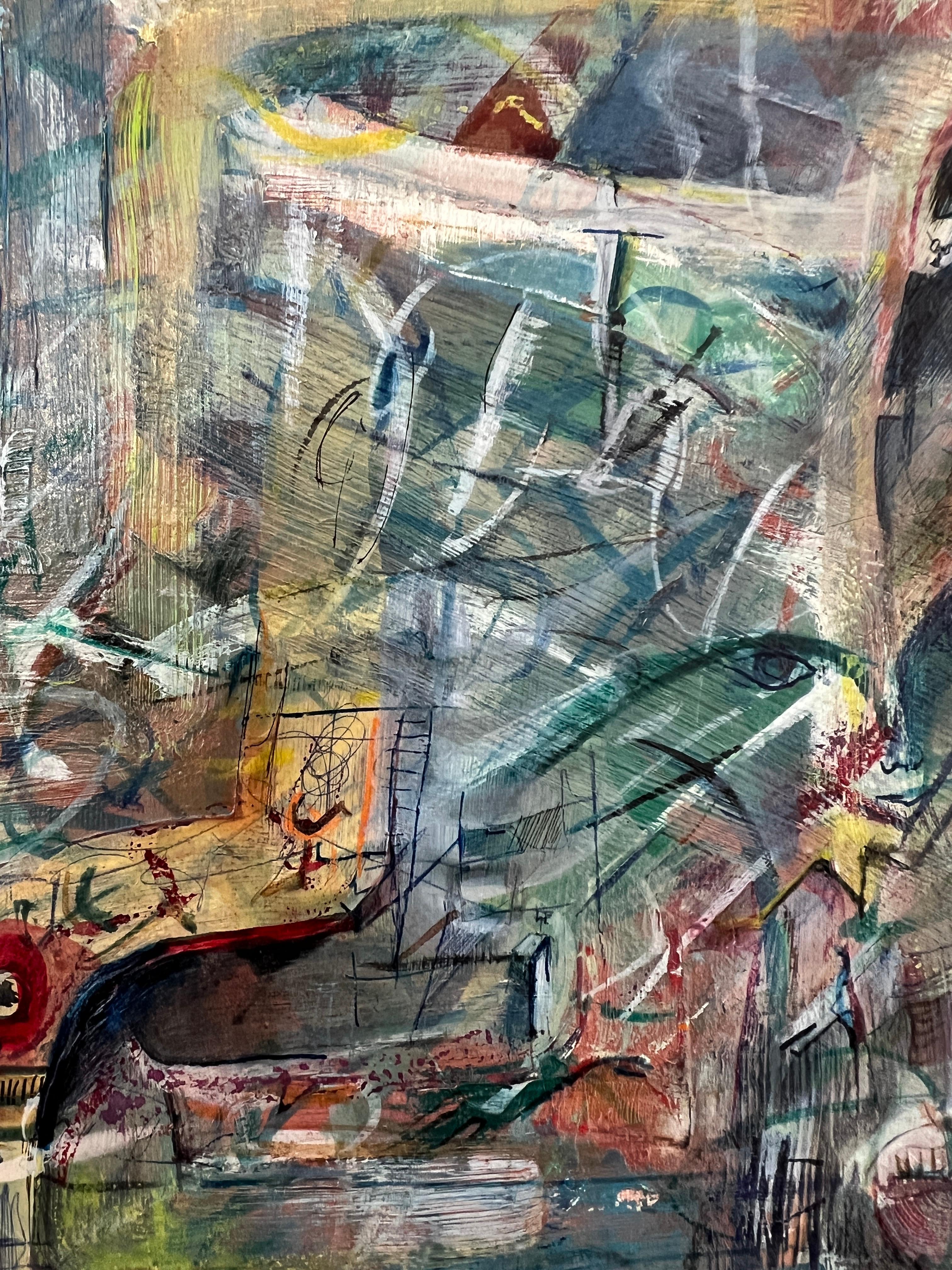 Ricordi d'infanzia - Abstract Painting Grigio di Pierre Henry
