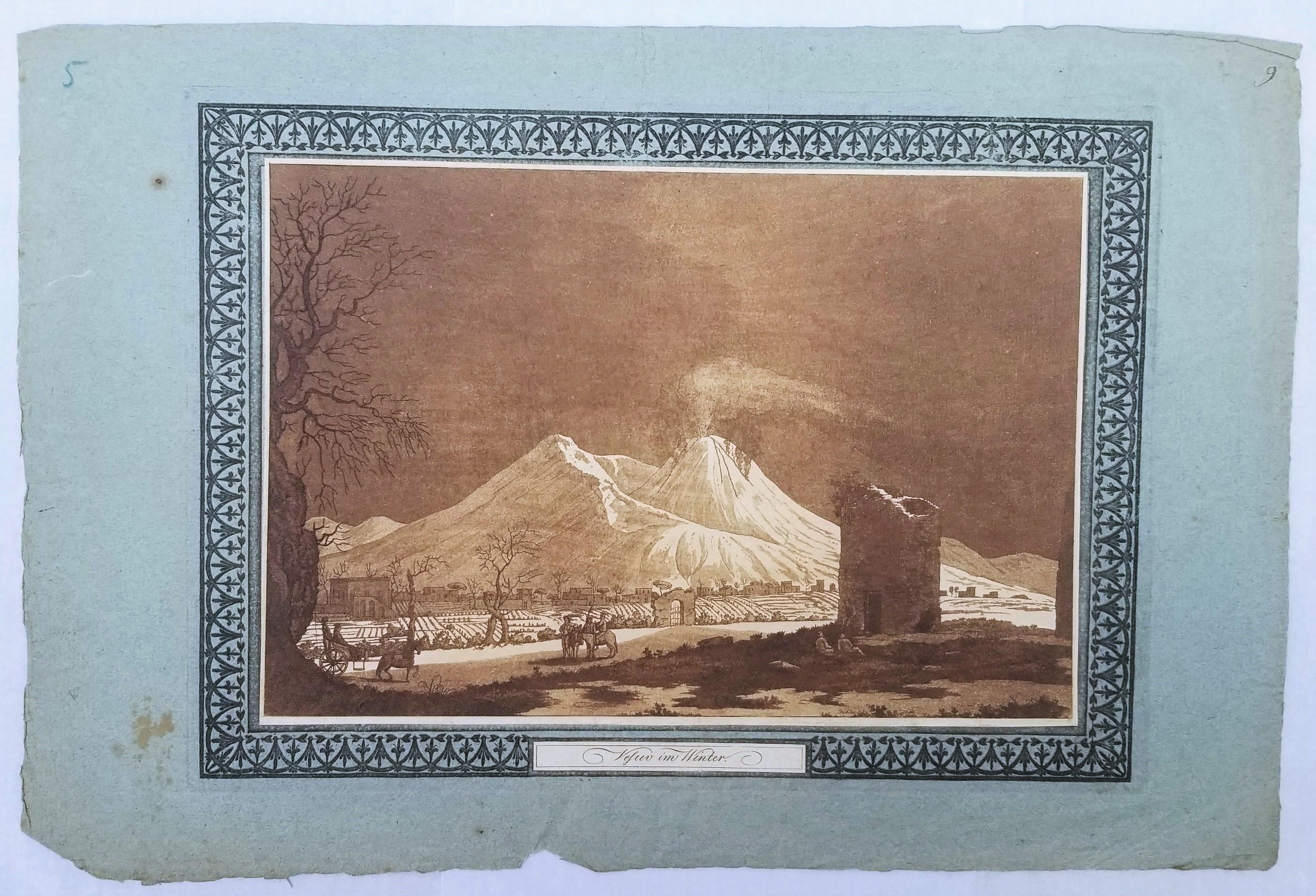 Vesuvs im Winter /// Der Vesuv Vulkan Kampanien Italien (Alte Meister), Print, von Pierre-Jacques Volaire