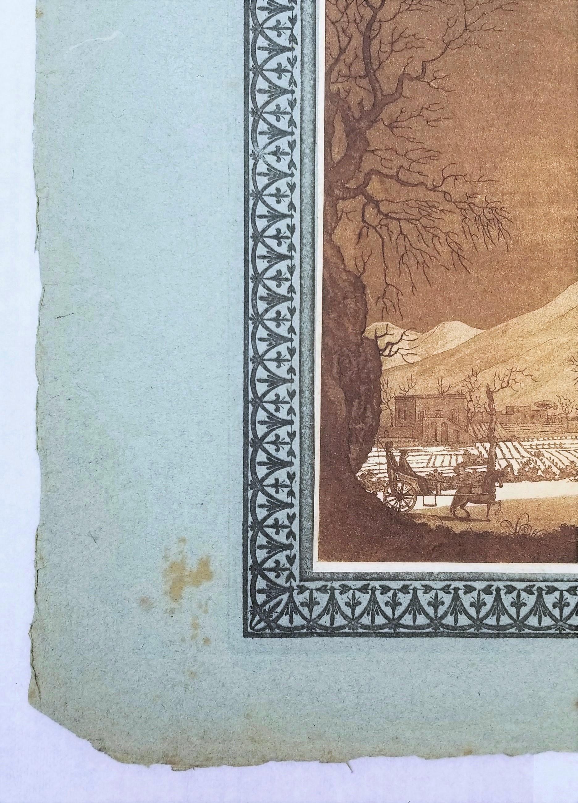 Vesuvs im Winter /// Der Vesuv Vulkan Kampanien Italien (Braun), Landscape Print, von Pierre-Jacques Volaire