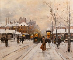 Pierre Jacquet (20th Century): "Paris, les boulevards sous la neige"