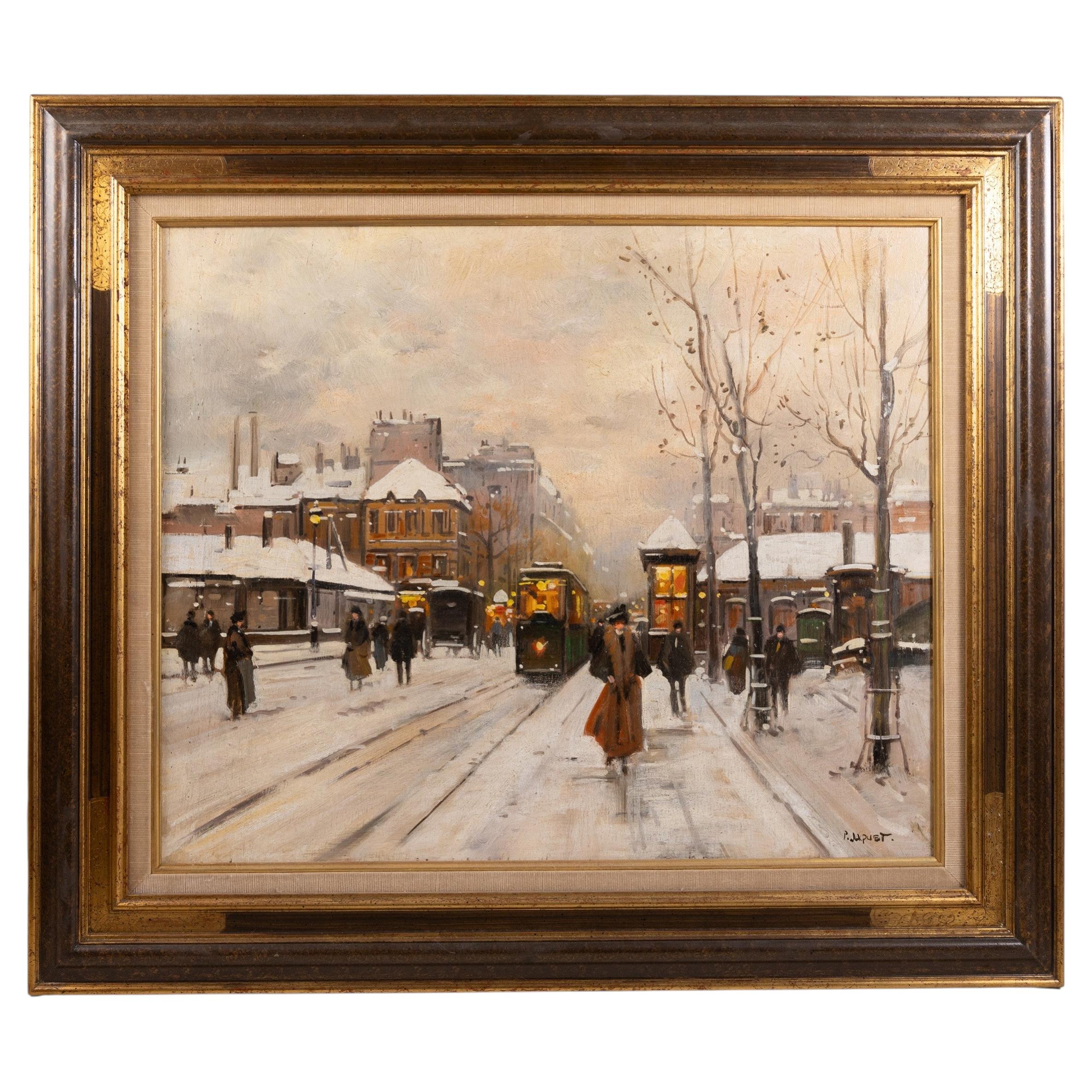 Pierre Jacquet (20. Jahrhundert): "Paris, les boulevards sous la neige"