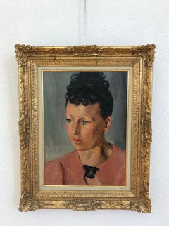Woman in a pink blouse