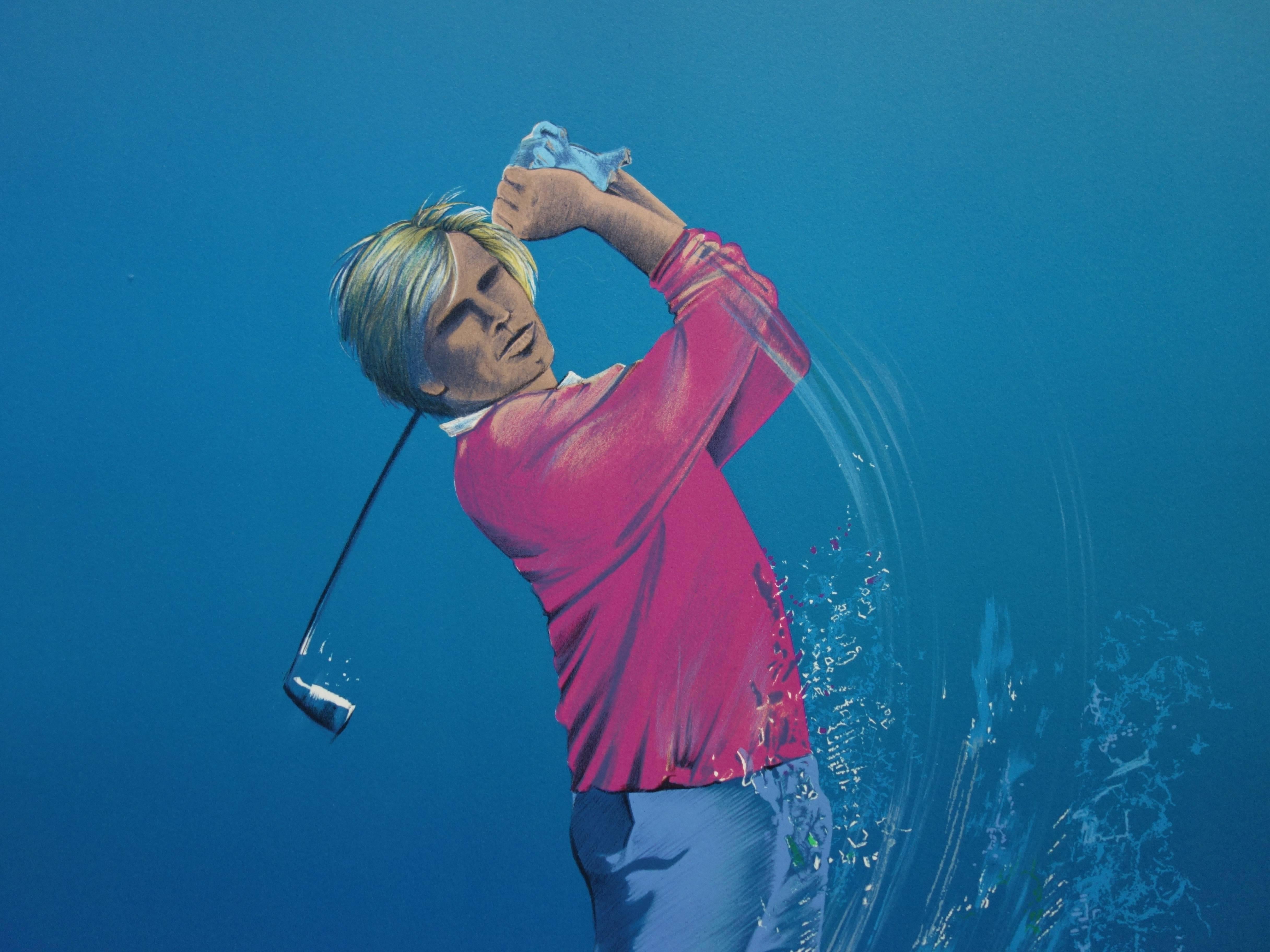 Golf : Birdy - Original handsigned lithograph For Sale 1