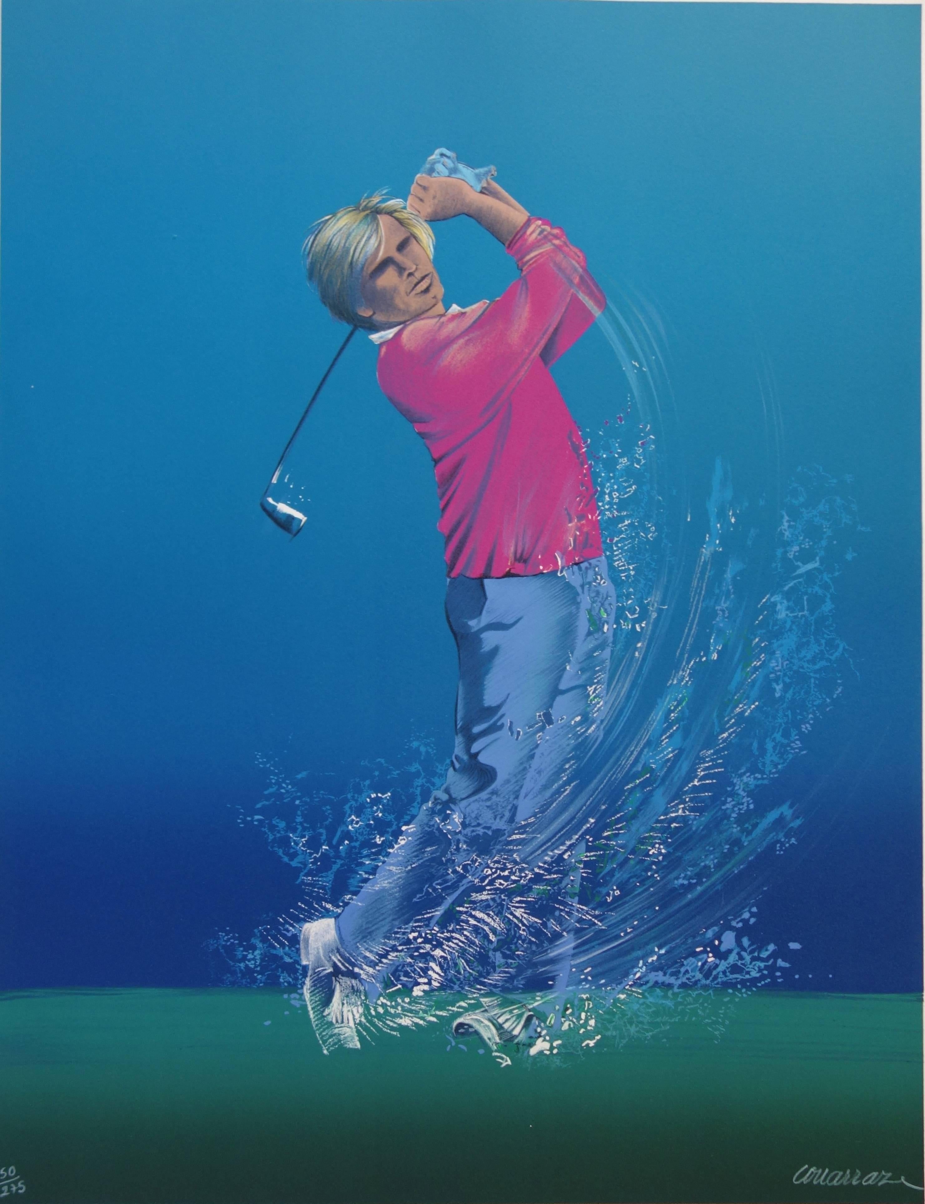 Golf : Birdy - Original handsignierte Lithographie